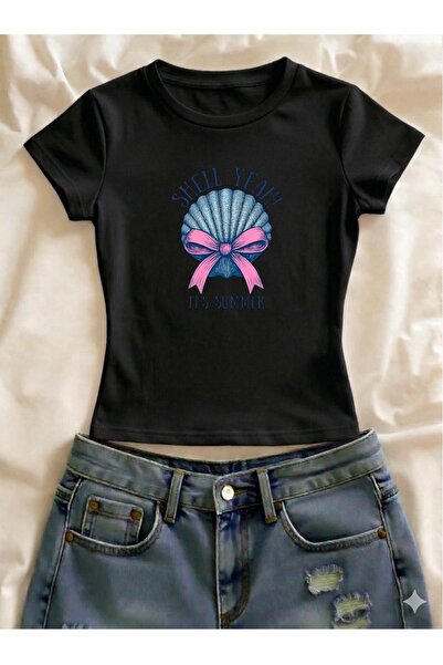 Vordevia تي شيرت مطبوع من الليكرا بقصة ضيقة وأكمام قصيرة وياقة دائرية