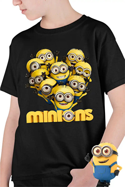 OEM Детска тениска за момчета Миньони Сърце Любов Свети Валентин Драгобете Ми...