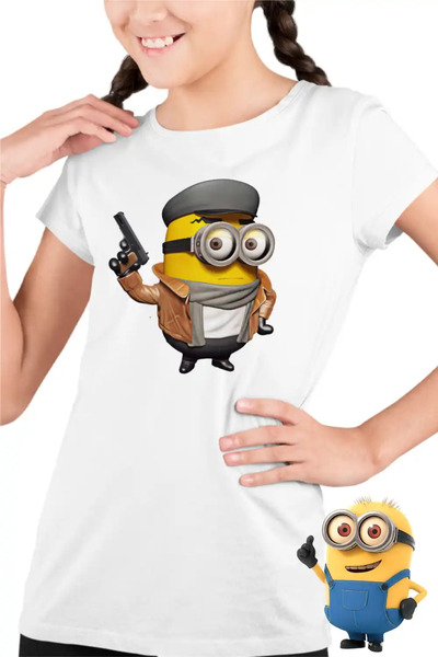 OEM Παιδικό Κοριτσίστικο Μπλουζάκι Μίνιονς Ντεσπιτάμπλ Νουάρ