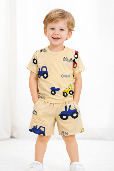Honey Kids Erkek çocuk şortlu alt üst takım yazlık