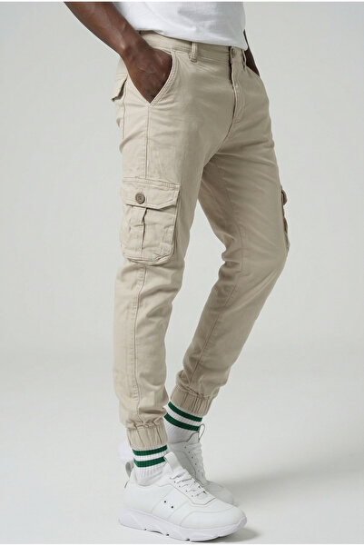 Domoda Ανδρικό παντελόνι cargo από ελαστικό ύφασμα με τσέπες cargo, φερμουάρ ...