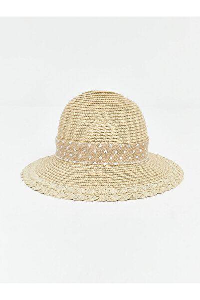 LC Waikiki New Season Beige Bow Detailed Girls' Straw Hat from Güli̇s Gi̇yi̇m