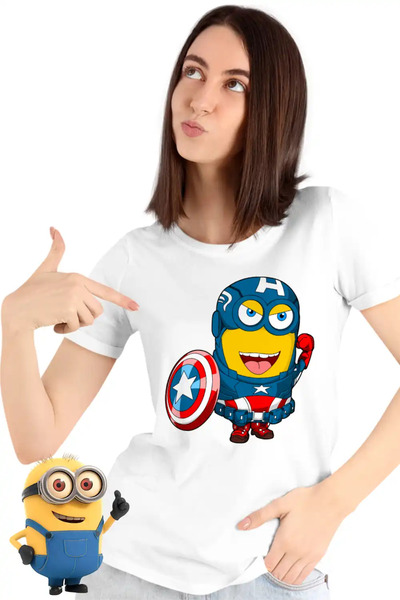 OEM Women's T-shirt Minions Captain America Despicable