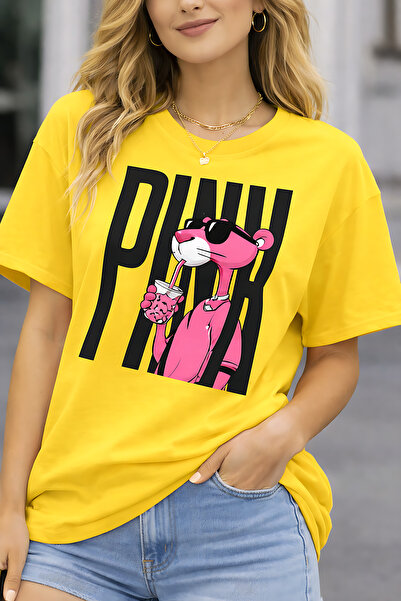 ArtYus Ροζ μπλουζάκι με στάμπα Unisex Oversize – Βαμβακερό T-Shirt με λαιμόκο...