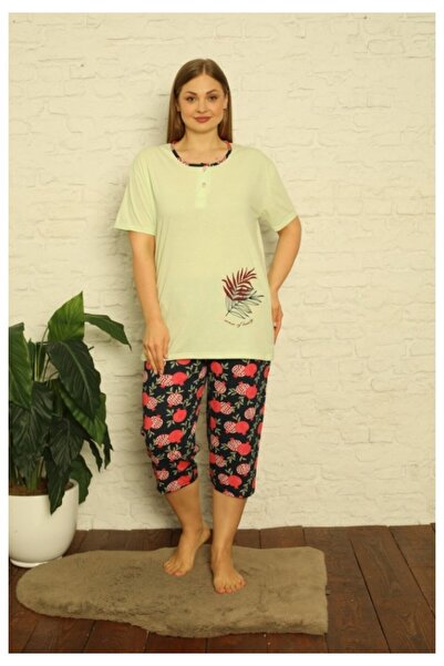 Serena Γυναικεία βαμβακερή πυτζάμα, με στάμπα  "Sense Of Beauty ", κοντά μανί...