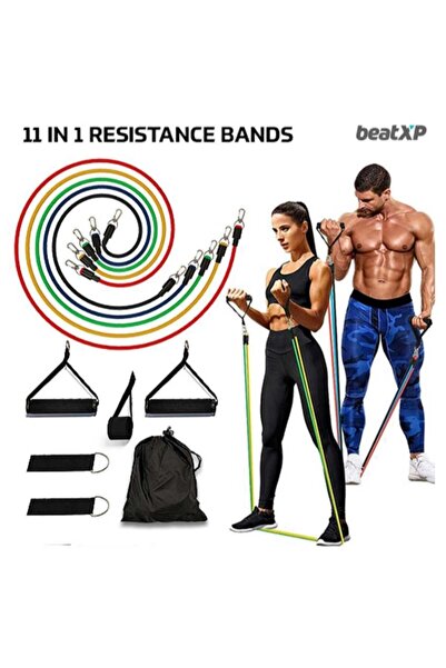 Generic 11-Piece Professional Resistance Tube Set – 100lb Stackable Home Gym Kit