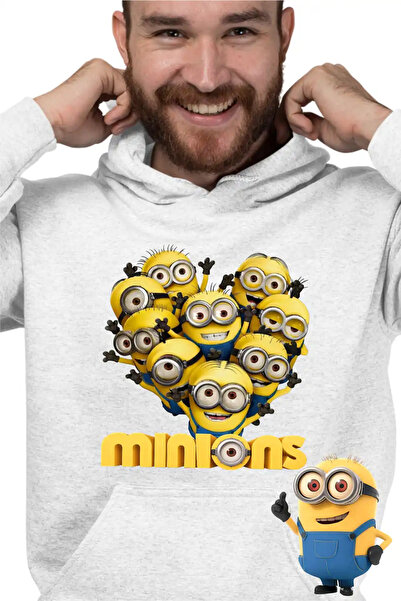 OEM Ανδρικό Φούτερ Μίνιονς με Καρδιά Αγάπης για την Ημέρα του Αγίου Βαλεντίνου