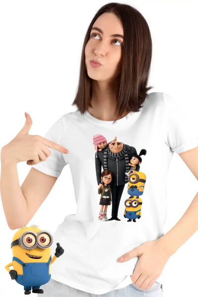 OEM Γυναικείο Μπλουζάκι  "Εγώ, ο Απαισιότατος " με Οικογένεια Μίνιονς