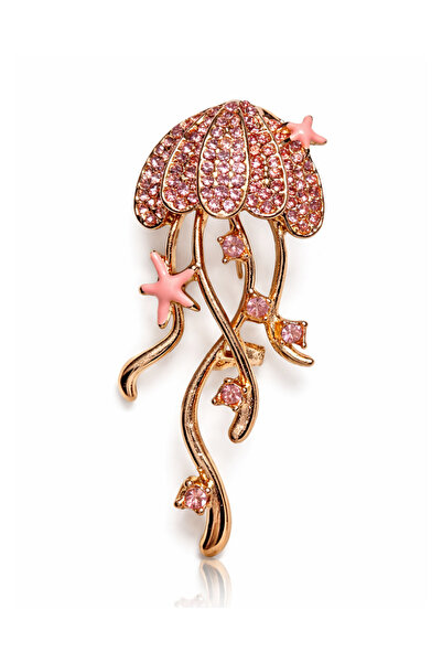 Hugs and Gifts Pembe Işıltılı Denizanası Broş