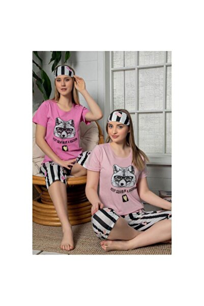 Serena Γυναικεία πιτζάμα, με κοντά μανίκια και βαμβακερό παντελόνι 3/4, με στ...