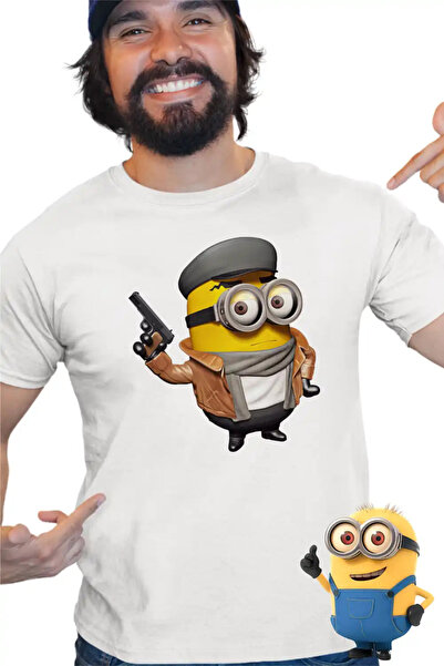 OEM Ανδρικό T-Shirt Μίνιονς Ντετέκτιβ Νουάρ Εκτυφλωμένοι