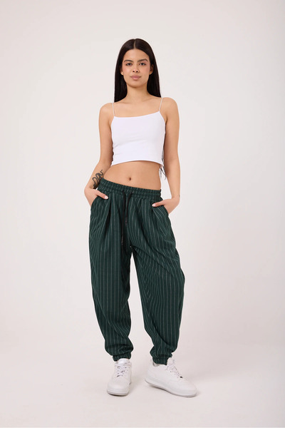 SUPERBLUE Women's Street Style Striped Sports Baggy Pants