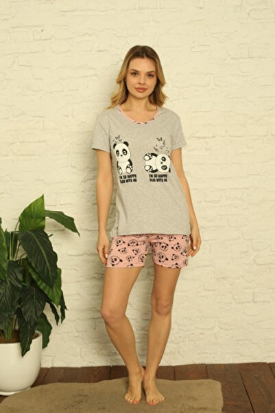 Serena Serena women's pajamas, gray color, panda bear print