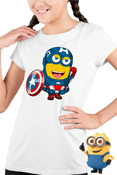 OEM Παιδικά Κοριτσίστικα Μπλουζάκια Μίνιονς Κάπτεν Αμέρικα Εκτόνωση μου
