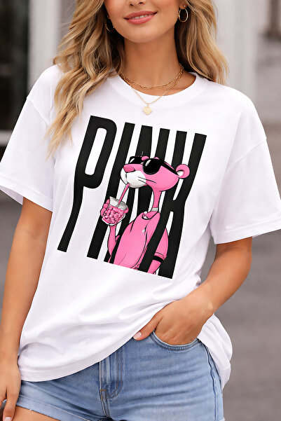 ArtYus Ροζ μπλουζάκι με στάμπα Unisex Oversize – Βαμβακερό T-Shirt με λαιμόκο...