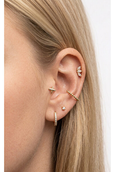 Aktemur Silver 925 Ayar Gümüş Yıldız Tragus Helix Lob Piercing