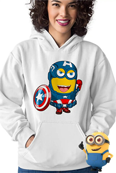 OEM Women's Hoodie Minions Captain America Despicable