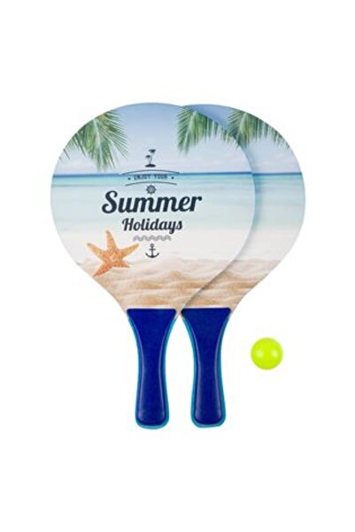 Jumbo Rachete de plajă din lemn Bleu Ciel Vacanțe de vară și minge