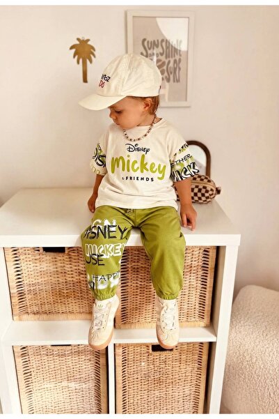 Teeny Weeny Kids Σετ για αγόρια: Βαμβακερό μπλουζάκι με στάμπα Μίκυ και ελαστ...