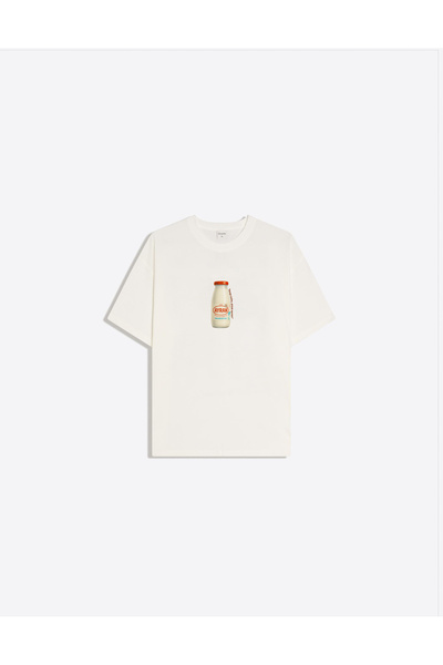 Disante Дамска тениска с надпис  "Запазете спокойствие, пийте айран ", с кръг...