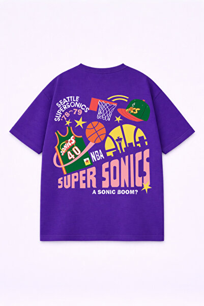 LORVEX Овърсайз унисекс тениска от 100% памук, с удобна кройка и принт