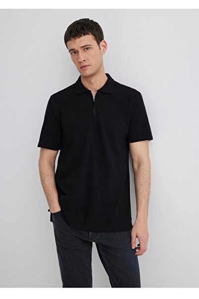 Mavi Half-Zip Regular Fit Polo Collar 100% Cotton T-Shirt