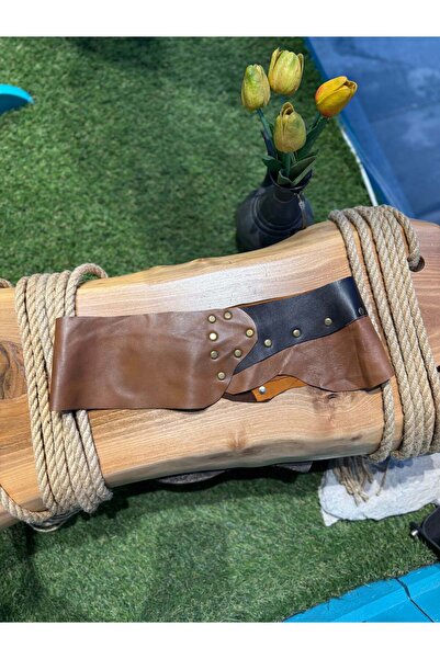 Yılday Gür Butik Elodie Bitter Brown and Tan Handmade Design Genuine Leather ...