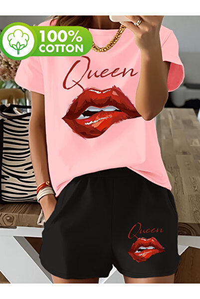 MİDAD طقم تي شيرت وشورت مطبوع من QWEEN
