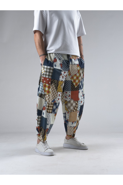 COCOPELLI Colorful Men's Patchwork Oversize Trousers Coc3050