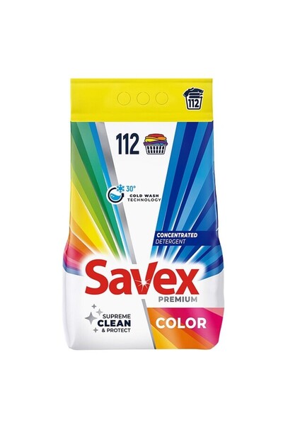SAVEX Detergent de rufe premium pentru culori, 9 kg, 112 spălări