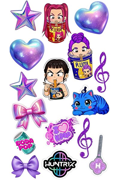 Limitless Design مجموعة ملصقات K-Pop & Cute مقاس 22x30 سم - ملصقات ملونة للأن...