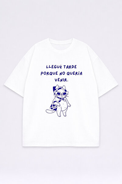 LORVEX Μπλουζάκι Oversize Unisex 100% Βαμβακερό Άνετο Μπλουζάκι με Στάμπα