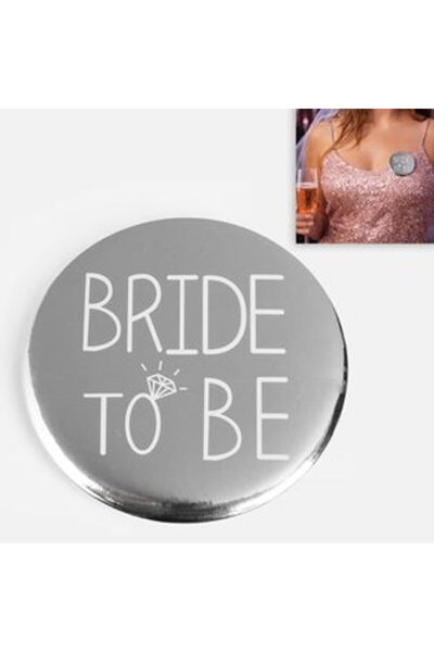 Jumbo Bride to Be Badge Silver Ø6 cm