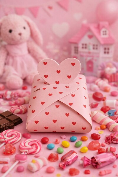 Emtory Home 10 Adet Pembe Kırmızı Model Kalpli Şeker Kutusu 6 Ay Kına Kutusu ...
