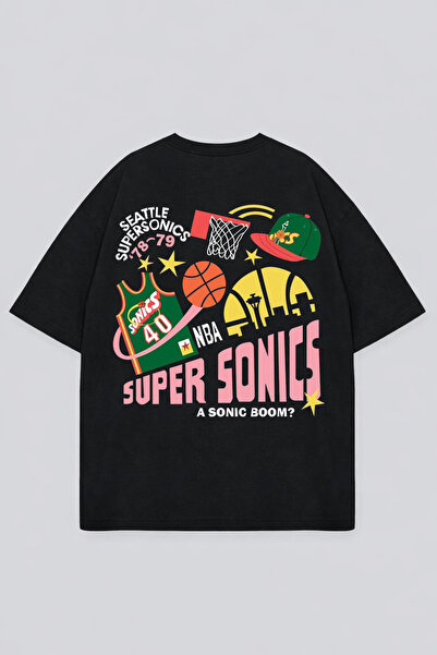 LORVEX Μπλουζάκι Oversize Unisex 100% Βαμβακερό Άνετο Μπλουζάκι με Στάμπα