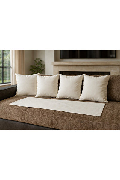 ÖZDAĞ HOME CONCEPT Beige Runner and Throw Pillow Set – 43X43 cm Throw Pillow ...