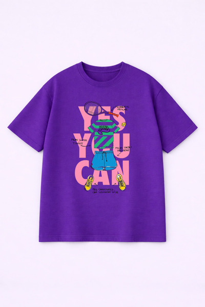 LORVEX Μπλουζάκι Oversize Unisex 100% Βαμβακερό Άνετο Μπλουζάκι με Στάμπα