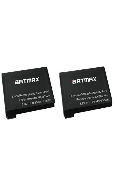 Batmax 2x Battery for GoPro AHDBT-401 1650 mAh