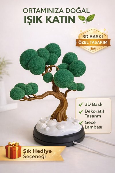3Dikili design ضوء ليلي على شكل شجرة بونساي مزخرفة بطباعة ثلاثية الأبعاد - دي...