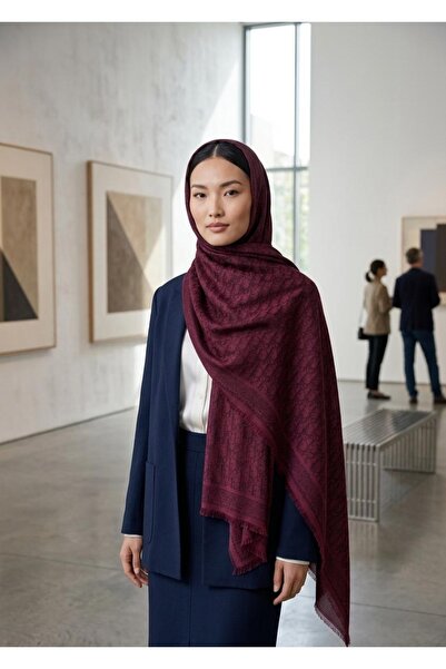 white stars Double Sided D Pattern Shawl