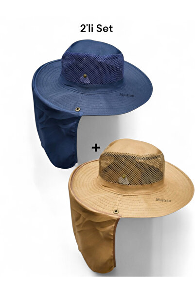 Mustran مجموعة من قطعتين من قبعات الصيف الواقية من الشمس، قبعة صيد شبكية للحم...