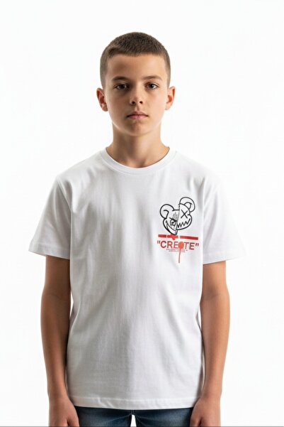Toontoy Boy's Crew Neck Short Sleeve Printed T-Shirt 24993