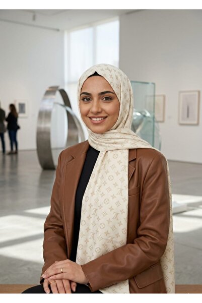 white stars Double Sided Lv Pattern Shawl