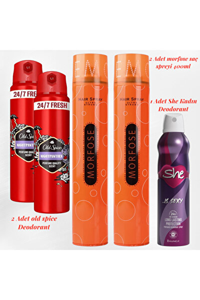 Old Spice Deodorant Spray Night Panter 150 ml 2 Adet + MorfoseSaç spreyi 400m...