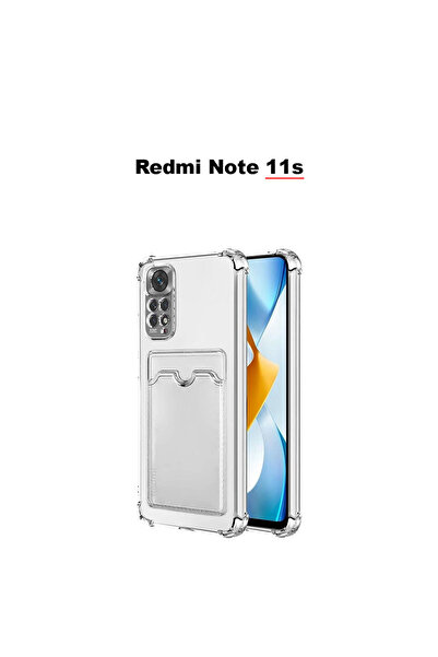bewn Redmi Note 11s Uyumlu Kartlıklı Cüzdan Şeffaf Kenar Korumalı Köşeleri Ta...