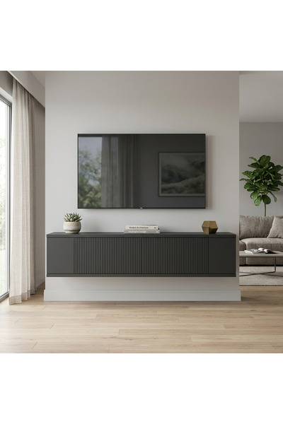 zetuna home TDA1204A - DUVARA MONTAJ TV STAND, TV RAFI ANTRASİT 120CM
