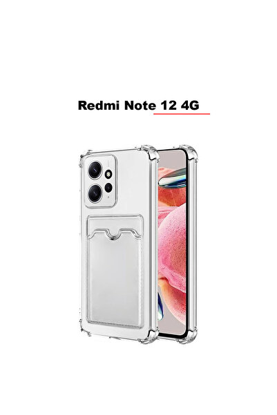 bewn Redmi Note 12 4G Uyumlu Kartlıklı Cüzdan Şeffaf Kenar Korumalı Köşeleri ...
