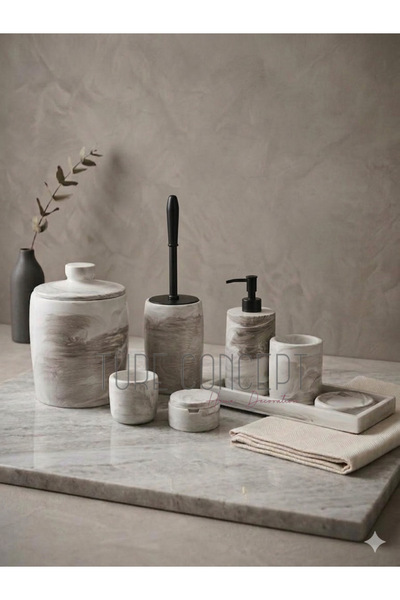 Ture Concept Σετ μπάνιου από σκυρόδεμα με όψη καφέ μαρμάρου
