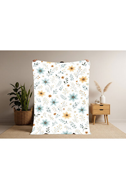 Piloji Floral Patterned Blanket 150X200 cm with Flowers – Soft Textured Decor...