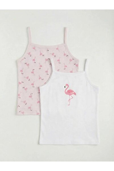 LC Waikiki Girl's Underwear with Rope Straps, 2-Piece Undershirt (S6)